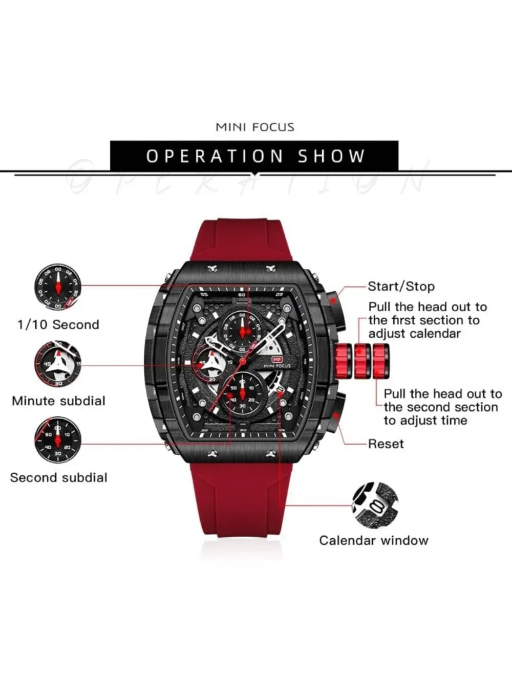 Stylish Men's Sports Wrist Watch with Silicone Band - Fashionable & Durable